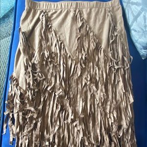 Hippy Fringe Style Midi Skirt Size L
